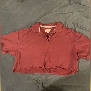 Oversized cropped polo